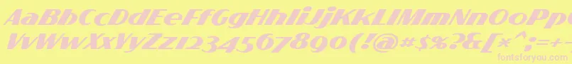 FlighterPersonalUseOnly-Schriftart – Rosa Schriften auf gelbem Hintergrund