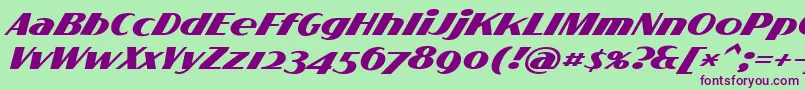 FlighterPersonalUseOnly Font – Purple Fonts on Green Background