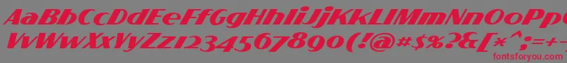 フォントFlighterPersonalUseOnly – 赤い文字の灰色の背景