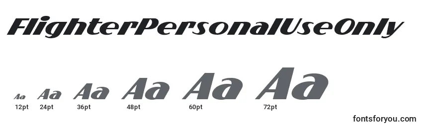 FlighterPersonalUseOnly Font Sizes