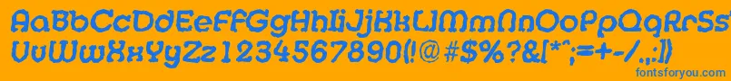 MexicorandomBolditalic Font – Blue Fonts on Orange Background