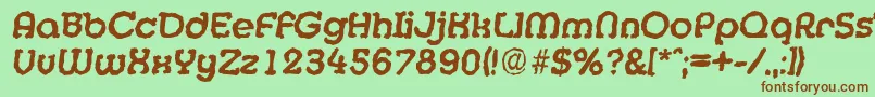 MexicorandomBolditalic-fontti – ruskeat fontit vihreällä taustalla