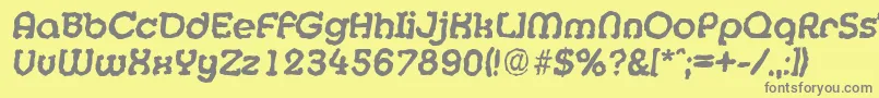 MexicorandomBolditalic-fontti – harmaat kirjasimet keltaisella taustalla
