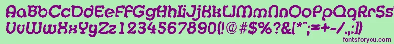 MexicorandomBolditalic-fontti – violetit fontit vihreällä taustalla