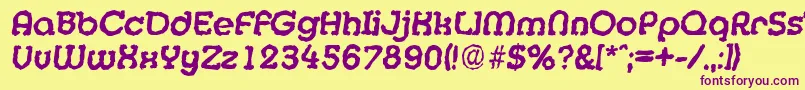 フォントMexicorandomBolditalic – 紫色のフォント、黄色の背景
