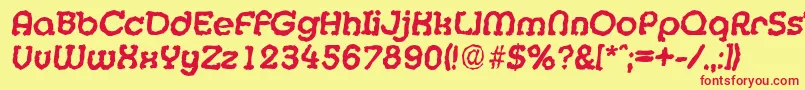 MexicorandomBolditalic Font – Red Fonts on Yellow Background