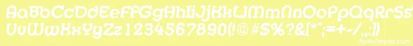 Шрифт MexicorandomBolditalic – белые шрифты на жёлтом фоне