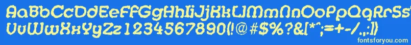MexicorandomBolditalic Font – Yellow Fonts on Blue Background