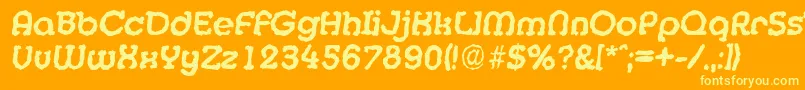 MexicorandomBolditalic-Schriftart – Gelbe Schriften auf orangefarbenem Hintergrund