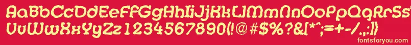 MexicorandomBolditalic-fontti – keltaiset fontit punaisella taustalla