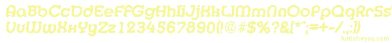 MexicorandomBolditalic-Schriftart – Gelbe Schriften auf weißem Hintergrund