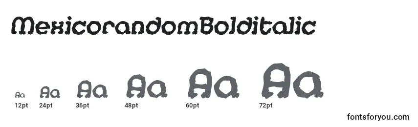 MexicorandomBolditalic Font Sizes
