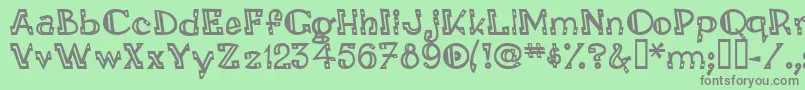 フォントLeadvilleastronautinline – 緑の背景に灰色の文字