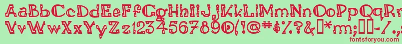 Leadvilleastronautinline Font – Red Fonts on Green Background