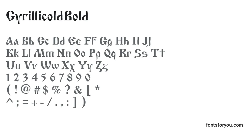 Fuente CyrillicoldBold - alfabeto, números, caracteres especiales