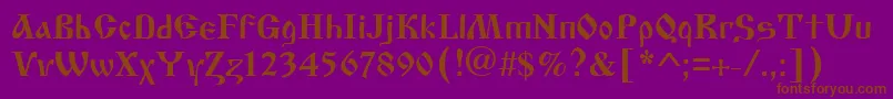 CyrillicoldBold-Schriftart – Braune Schriften auf violettem Hintergrund