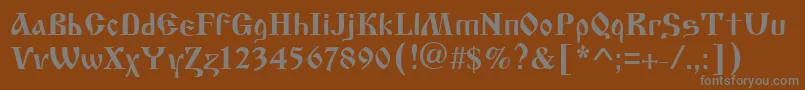 CyrillicoldBold-fontti – harmaat kirjasimet ruskealla taustalla