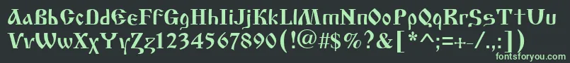 CyrillicoldBold-fontti – vihreät fontit mustalla taustalla