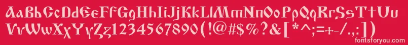 フォントCyrillicoldBold – 赤い背景にピンクのフォント