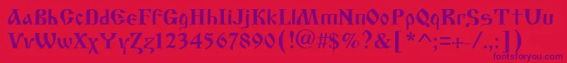 CyrillicoldBold Font – Purple Fonts on Red Background