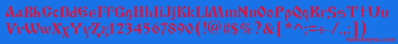 CyrillicoldBold Font – Red Fonts on Blue Background