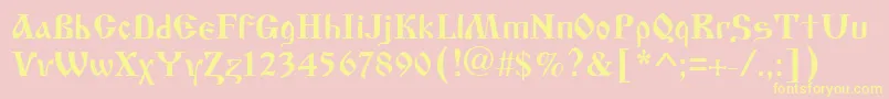 CyrillicoldBold Font – Yellow Fonts on Pink Background