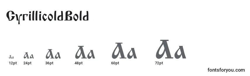 CyrillicoldBold Font Sizes