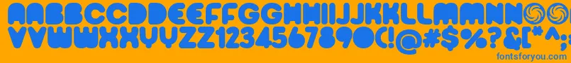 Sporedom Font – Blue Fonts on Orange Background