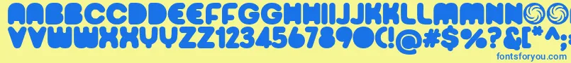 Sporedom Font – Blue Fonts on Yellow Background