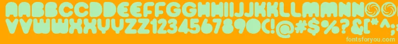 Sporedom Font – Green Fonts on Orange Background