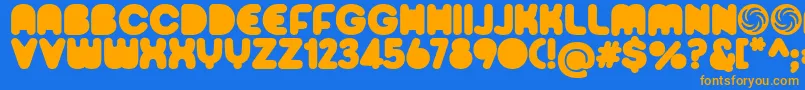 Sporedom Font – Orange Fonts on Blue Background