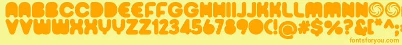 Sporedom Font – Orange Fonts on Yellow Background