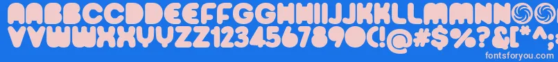 Sporedom Font – Pink Fonts on Blue Background