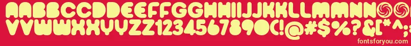 Sporedom Font – Yellow Fonts on Red Background