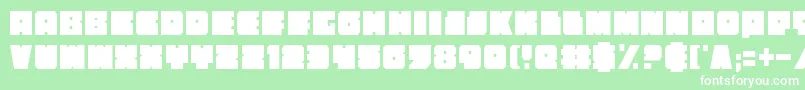 AnakefkaCondensed-Schriftart – Weiße Schriften auf grünem Hintergrund