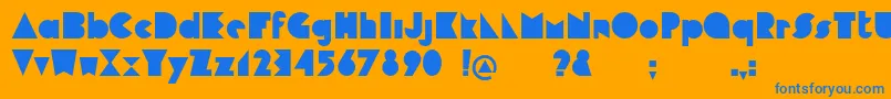 Cubop Font – Blue Fonts on Orange Background