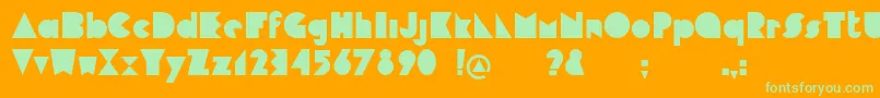 Cubop Font – Green Fonts on Orange Background