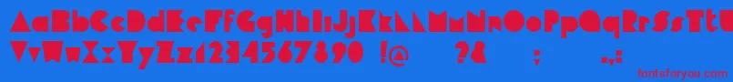 Cubop Font – Red Fonts on Blue Background