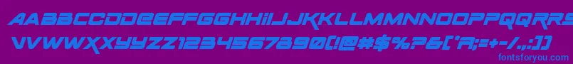 Spacerangerboldital Font – Blue Fonts on Purple Background