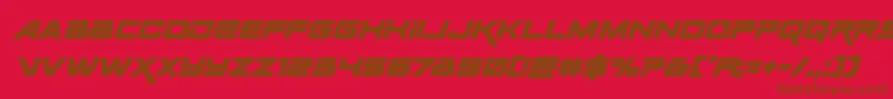 Шрифт Spacerangerboldital – коричневые шрифты на красном фоне