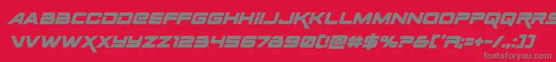 Spacerangerboldital Font – Gray Fonts on Red Background