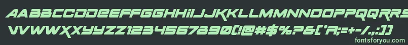 Spacerangerboldital Font – Green Fonts on Black Background