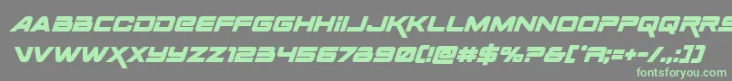 Spacerangerboldital Font – Green Fonts on Gray Background