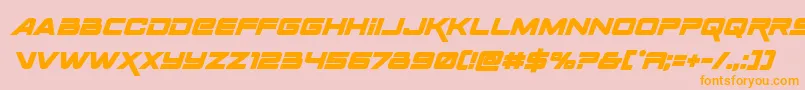 Spacerangerboldital Font – Orange Fonts on Pink Background