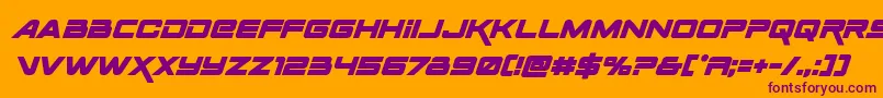 Spacerangerboldital Font – Purple Fonts on Orange Background