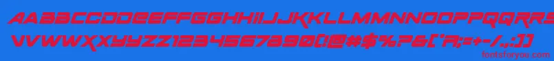 Spacerangerboldital Font – Red Fonts on Blue Background