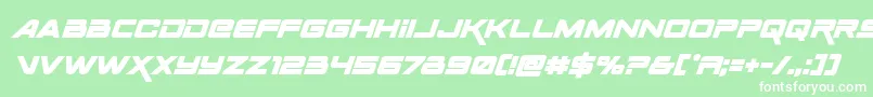 Spacerangerboldital Font – White Fonts on Green Background