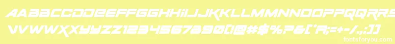 Spacerangerboldital Font – White Fonts on Yellow Background