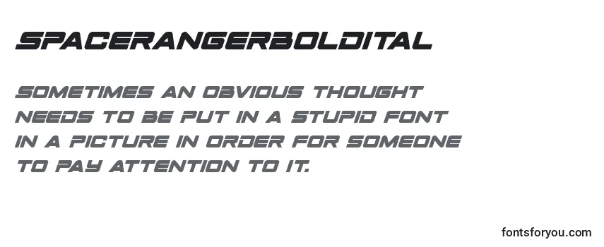 Review of the Spacerangerboldital Font