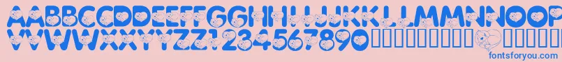 フォントLmsCliffordTheBigRedFont – ピンクの背景に青い文字